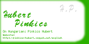 hubert pinkics business card